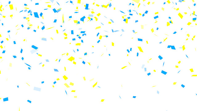 yellow blue confetti rain glowing isolated on transparent background,png sale, oppening ,birthday party and anniversary celebration social media overlay design element