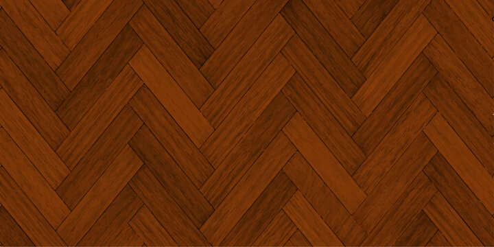 A seamless parquet wooden flooring creates a rich warm tones, offering a sense of stability and classic style. The herringbone pattern offers a classic aesthetic and a premium surface.