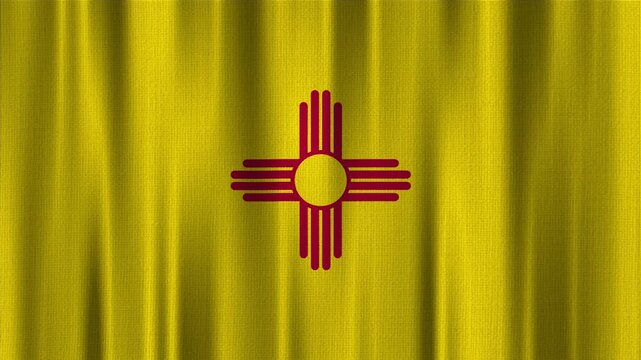 New Mexico Flag Animation With Fabric Texture