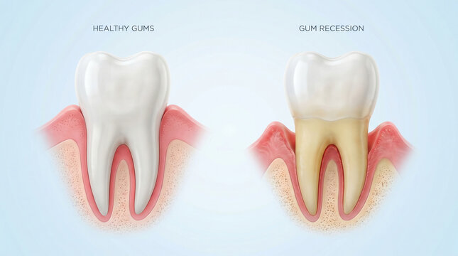 Gum Recession Anatomy Healthy Gums vs Periodontal Disease Comparison