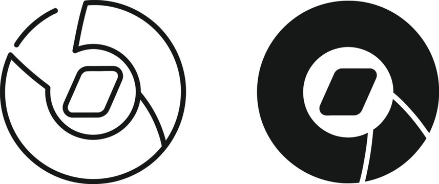 Compact disc icons outline and solid black versions for digital media