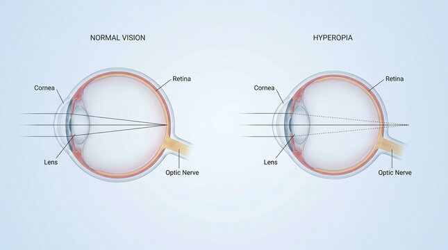 Hyperopia Farsightedness Vision Disorder Eye Anatomy Diagram