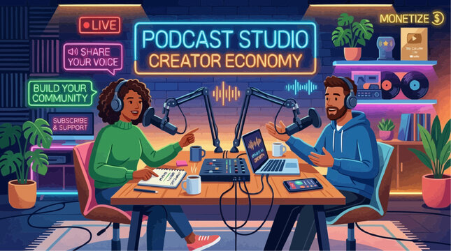 Podcast Studio Creator Economy