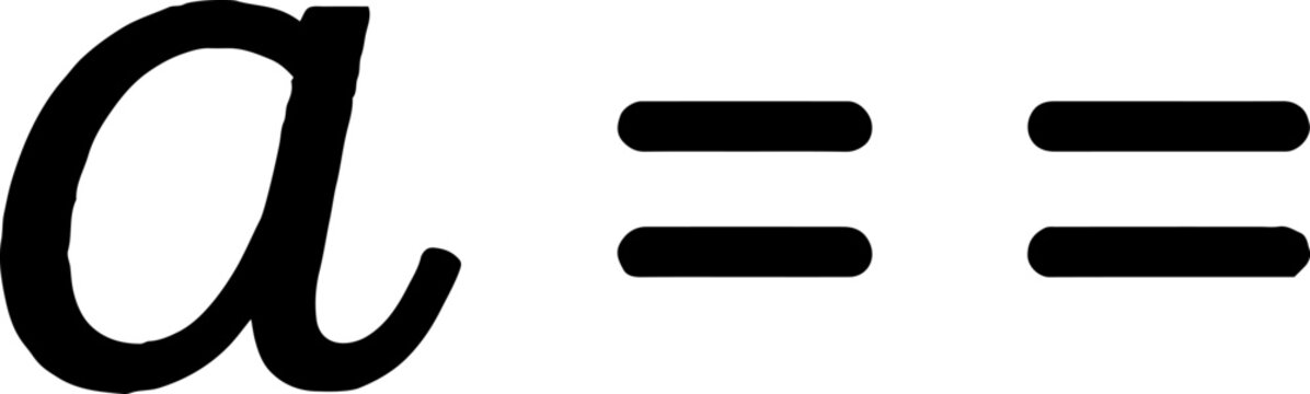 Mathematical Symbol Variable a and Equality Comparison Operator