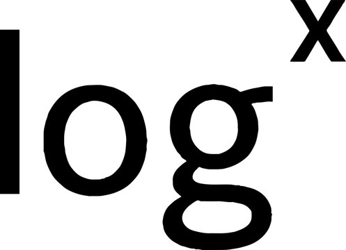 Mathematical logarithm log x symbol typography
