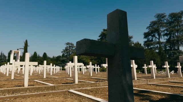 Sacred Cemetery Scene for Memorial Day Remembrance