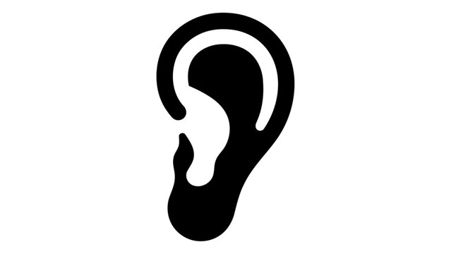Ear icon isolated on white background