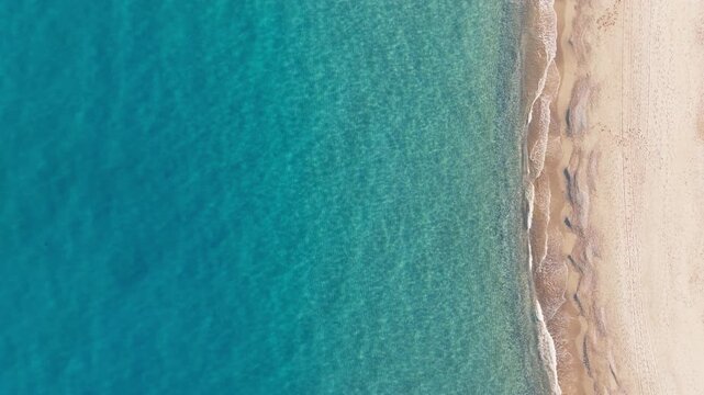 The soothing blue of the transparent waters of the sea in Calabria coast Italy