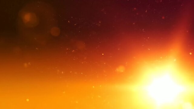 Abstract fiery gradient background with particles and light effect