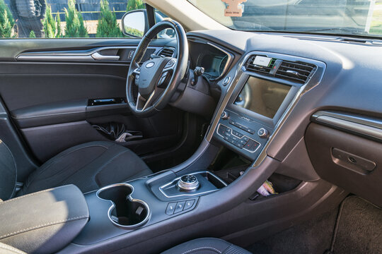 Ford mondeo MK5 estate interior view of dashboard. The Ford Mondeo Mk5 (2014&ndash;2022) was a globally developed large family car, serving as a more refined, upscale alternative to its predecessor and a di