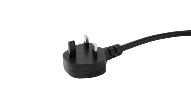 UK three pin power plug isolated on transparent background png