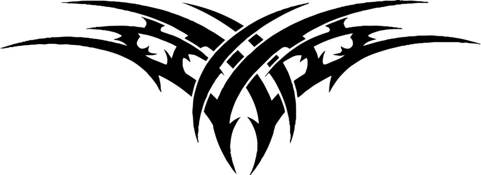 Sharp black tribal tattoo design element