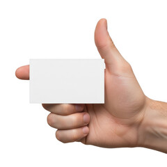 Fototapeta premium Hand holding blank white business card