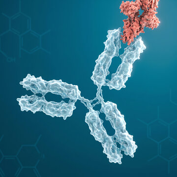 IgG Antibody Binding Viral Spike Protein &ndash; Detailed 3D Molecular Illustration