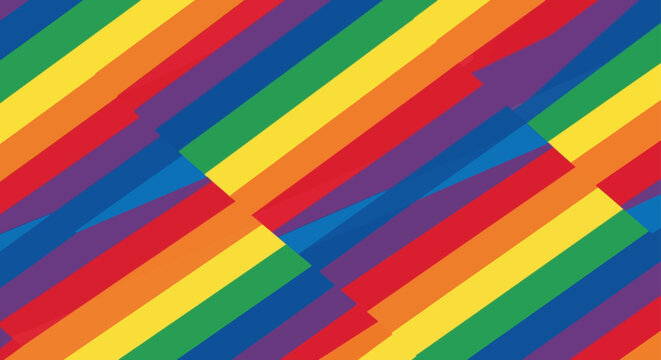 rainbow pattern with vibrant diagonal stripes creating a pride background perfect for a colorful abstract seamless design