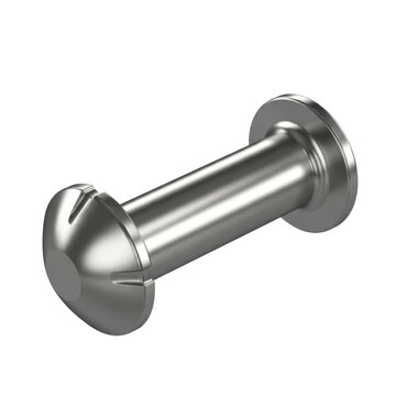 Shiny metallic rivet with hexagonal head