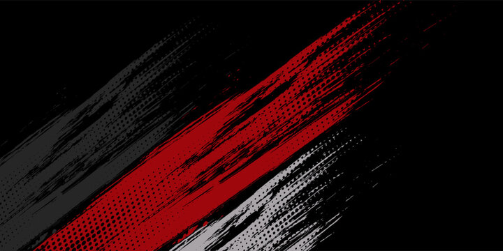 Glitch distorted grunge background. Noise destroyed texture. Red halftone dots blue color pattern gradient grunge texture background.