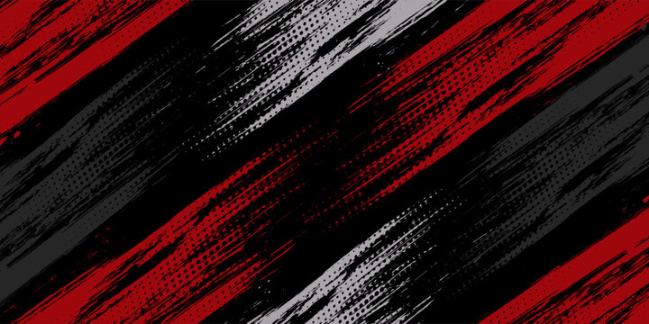 Glitch distorted grunge background. Noise destroyed texture. Red halftone dots blue color pattern gradient grunge texture background.