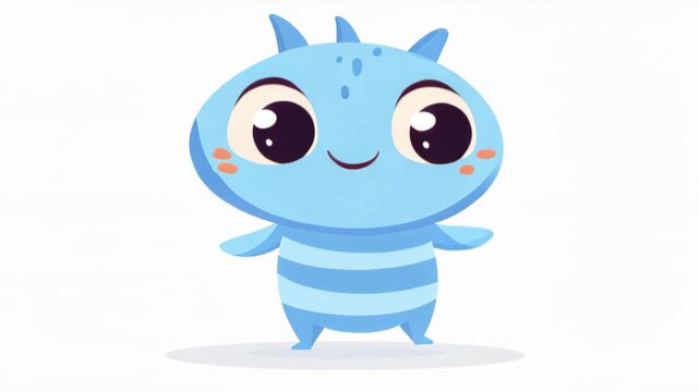 Friendly Alien's Warm Welcome: A charming, blue alien character extends a welcoming gesture, exuding an air of friendliness and approachability. The character has an inviting smile.