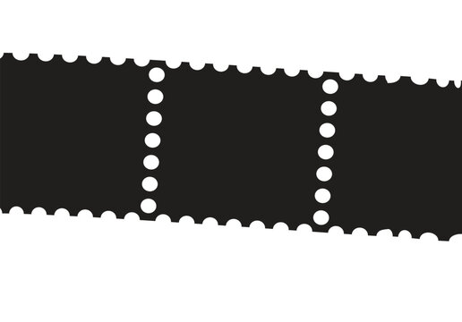 Black perforated film strip design element with dotted sections on white background graphic element perforation abstract