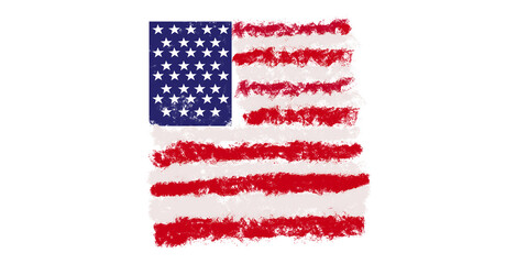 Distressed American Flag isolated on a transparent background distressed flag grunge flag usa flag abstract flag © KAMAL
