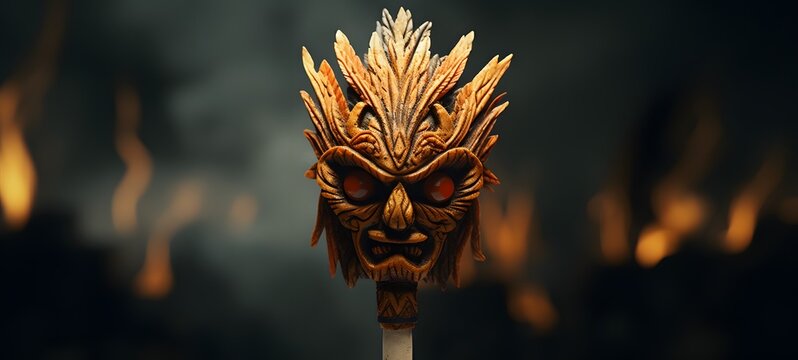 Queen Tengu ifrit shaped matchstick carving,generative AI