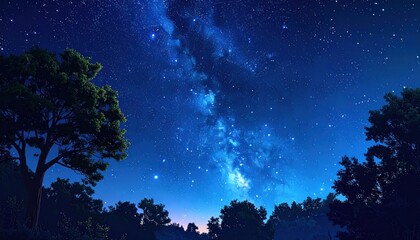Fototapeta premium Night Sky with Milky Way Galaxy.