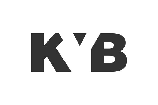 KYB logo design. Initial letter K Y B bold font style for tech startups, consulting, corporate branding. Creative company name, headlines typography identity, trendy logotype.