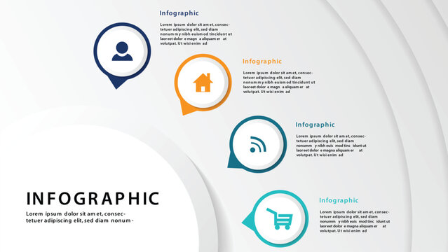 Infographic Timeline Design with Business Icons and Connected Elements, Success Process Illustration