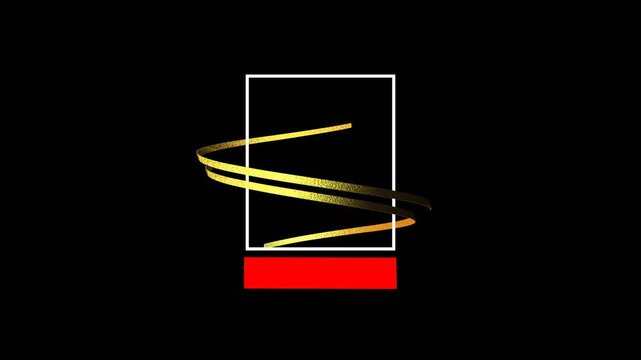 vector ribbon banner reveal effect for montage opening with alpha channel