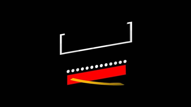 vector ribbon banner reveal effect for montage opening with alpha channel