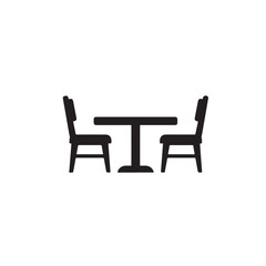Fototapeta premium Cafe table and chair icon vector template