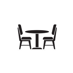 Fototapeta premium Cafe table and chair icon vector template