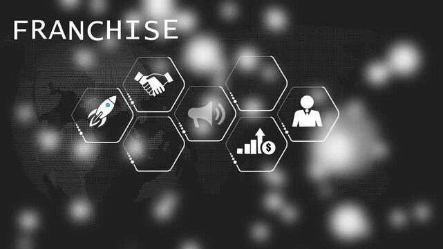 Franchise business success concept with growth chart animation franchise success franchise growth franchise chart animation