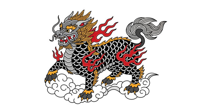 Chinese dragon mythical creature symbol.