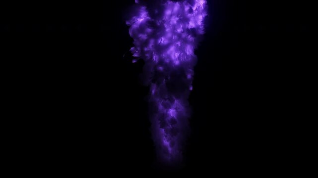 Raging purple magic smoke rising up to the sky