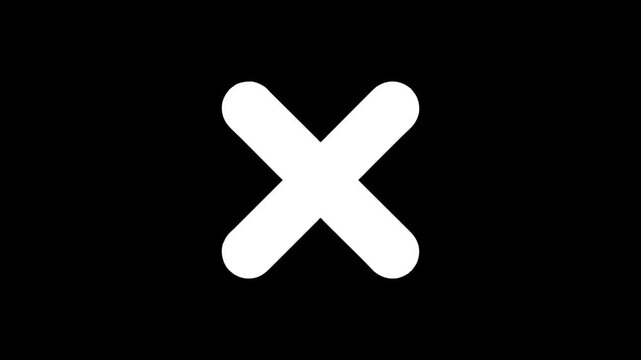 Minimalist white cross symbol on black background with rounded corners design.