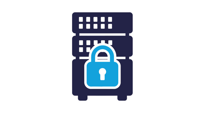 Secure Server Lock Icon Graphic.