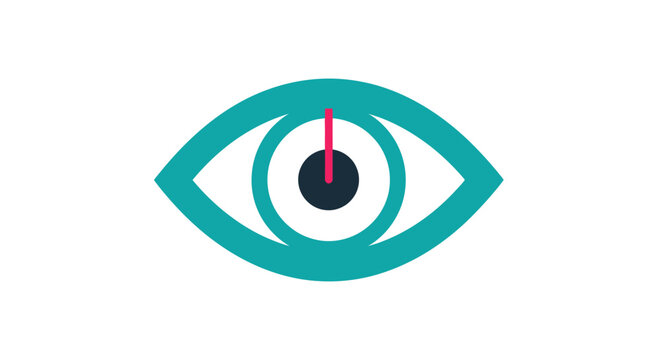 Teal Eye with Clock Face.