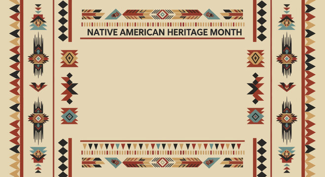 Native American Heritage Month Decorative Frame Design.