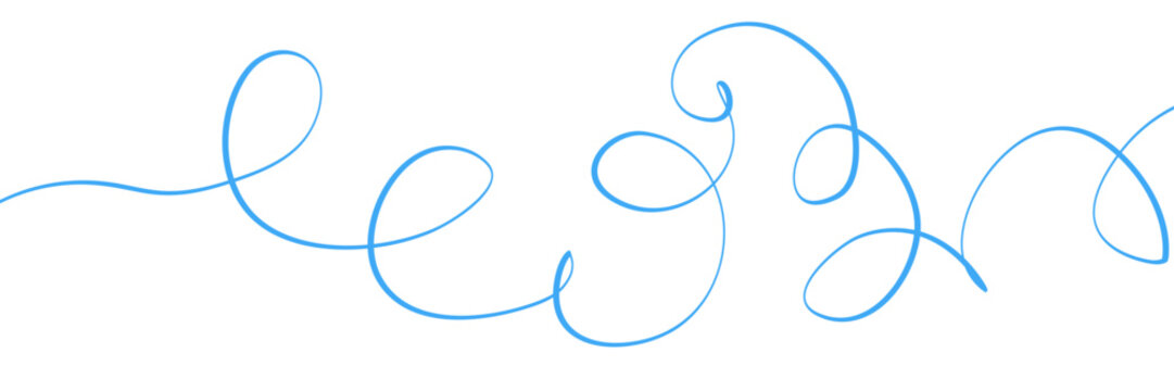 Line squiggle cable Wavy line with flowing curves Seamless pattern of continuous wavy lines Curved single line Single