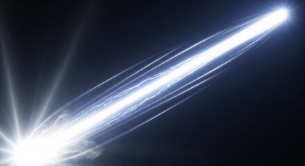 Obraz premium Abstract light trails dynamic lines on black background for modern designs.