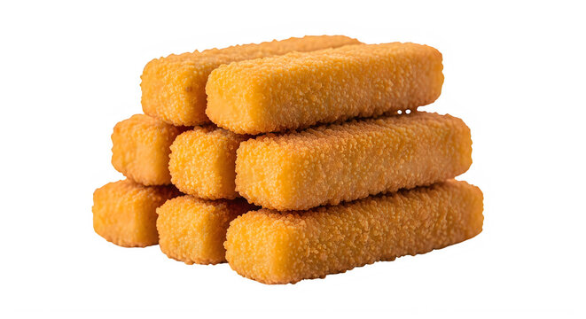 Stack of breaded fish sticks