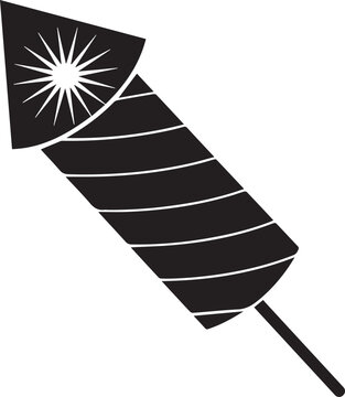 Firework rocket with a starburst exploding on top Vector