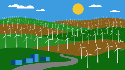 Massive Wind Turbine Farm Landscape © Bima