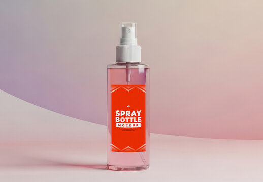 Cosmetic Spray Bottle Mockup For Skincare Branding
