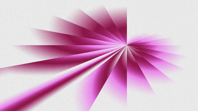 Abstract radial gradient background with grainy texture, featuring dark red violet and dreamy pink rays radiating from the center against a light white backdrop.