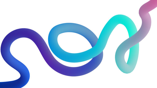 colorful gradient ribbon twisted in waves