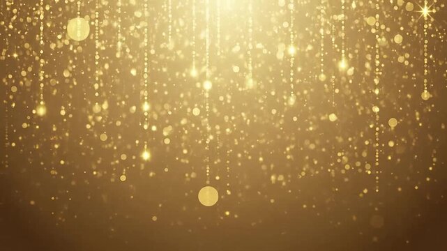 A beautiful golden background with falling particles and soft glowing light effects