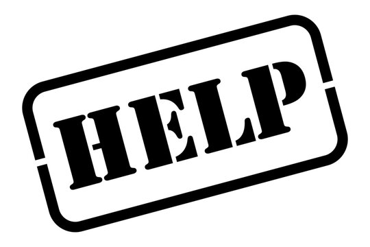 Help black rubber stamp vector illustration
